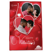Happy Valentijns's 3 Fotocollage Rode Harten Medium Cadeauzakje (Voorkant)