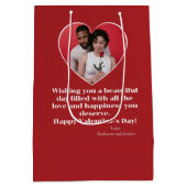 Happy Valentijns's 3 Fotocollage Rode Harten Medium Cadeauzakje (Achterkant)