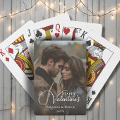 Happy Valentijns's Brush Script Custom Photo Pokerkaarten