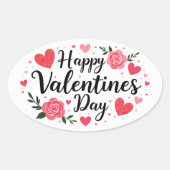 Happy Valentijns's Dat sticker met rozen (Voorkant)