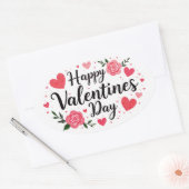 Happy Valentijns's Dat sticker met rozen (Envelop)