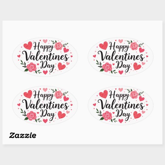 Happy Valentijns's Dat sticker met rozen (Vel)