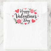 Happy Valentijns's Dat sticker met rozen (Tas)
