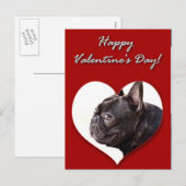 Happy Valentijns's Franse Bulldog briefkaart (Voorkant / Achterkant)
