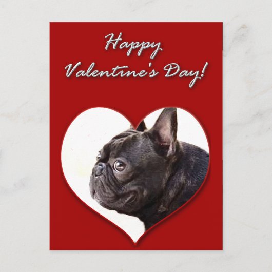 Happy Valentijns's Franse Bulldog briefkaart (Voorkant)