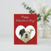 Happy Valentijns's Franse Bulldog puppy briefkaart (Staand voorkant)