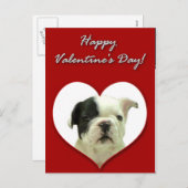 Happy Valentijns's Franse Bulldog puppy briefkaart (Voorkant / Achterkant)