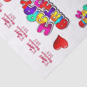 Happy Valentijns's Happy Birthday Tissue Paper Tissuepapier (Detail)