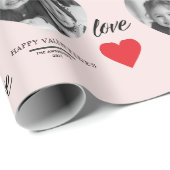 Happy Valentijns's Hart Foto Roze & Rood Cadeaupapier (Rol Hoek)