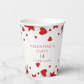 Happy Valentijns's Party met een rood hart Papieren Bekers (Achterkant)