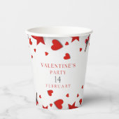 Happy Valentijns's Party met een rood hart Papieren Bekers (Voorkant)