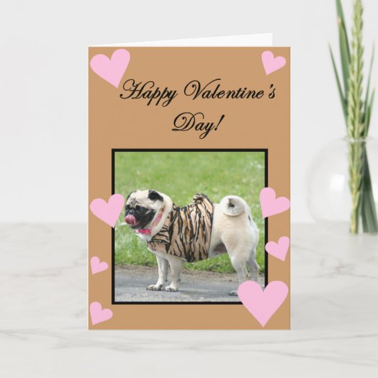 Happy Valentijns's Pug wenskaart Feestdagen Kaart (Voorkant)
