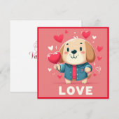 Happy Valentijns's puppy platte kaart (Voorkant / Achterkant)