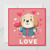 Happy Valentijns's puppy platte kaart (Voorkant)