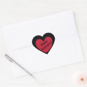 "Happy Valentijns's" Rood hart op zwart Sticker (Envelop)