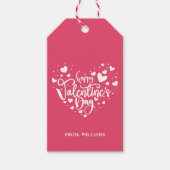 Happy Valentin Day Hearts Cute Red Gift Label Cadeaulabel (Voorkant)