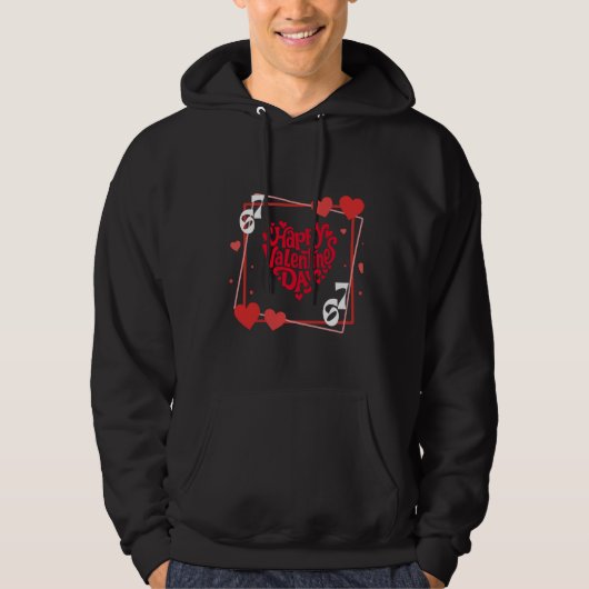 Happy Valentine 67 Red Heart Hoodie (Voorkant)