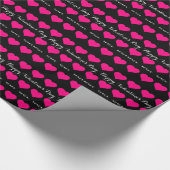 Happy Valentine dag - met roze hartaccent Cadeaupapier (Hoek)