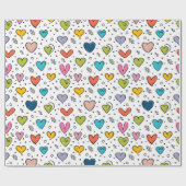 Happy valentine day Colorful hearts Cadeaupapier (Vlak)