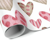 Happy valentine day elegant colorful hearts cadeaupapier (Rol Hoek)
