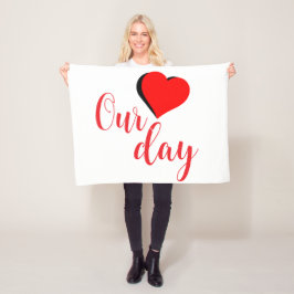 Happy Valentine Day Fleece Deken