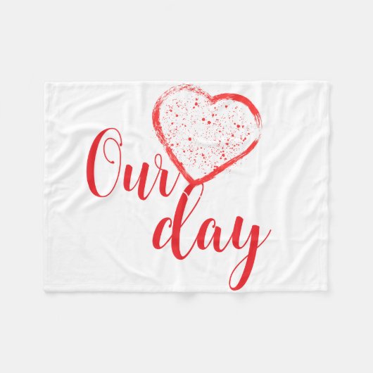 Happy Valentine Day Fleece Deken (Voorkant (Horizontaal))