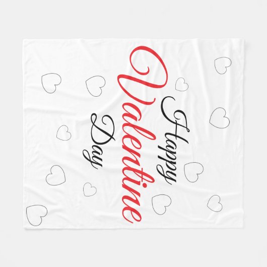 Happy Valentine Day Fleece Deken (Voorkant (Horizontaal))