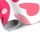 Happy valentine day Funny Pink Red hearts Cadeaupapier (Rol Hoek)