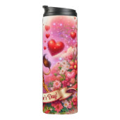 Happy Valentine Day Giraffe Floral Wrap Thermosbeker (Geroteerd rechts)