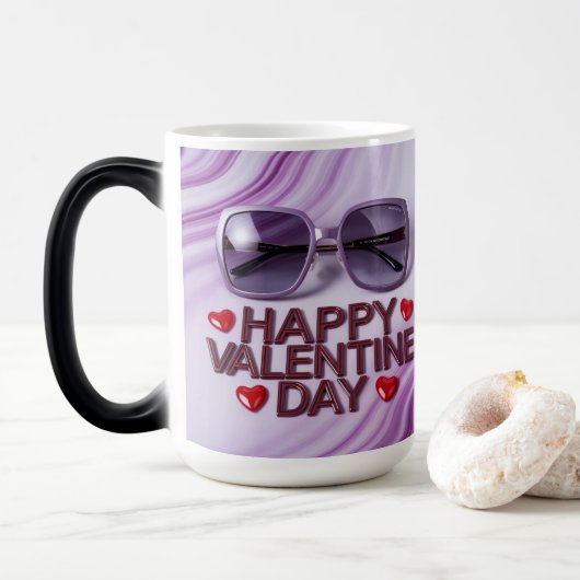 Happy Valentine Day Morphing Mug  Magische Mok (Met donut)