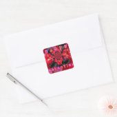 Happy Valentine Day Red Infinity Rozen kunst Vierkante Sticker (Envelop)