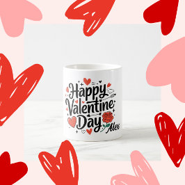 Happy Valentine Day Romantisch roos hart op wit Koffiemok