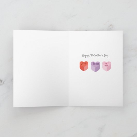 Happy Valentine Day Snoep Heart Messaging Kaart (Binnen)