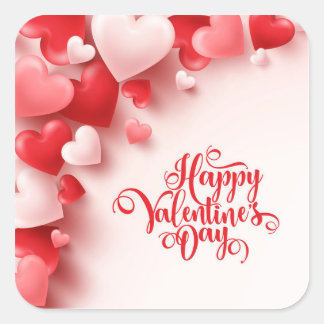 happy Valentine Day Vierkante Sticker