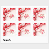 happy Valentine Day Vierkante Sticker (Vel)