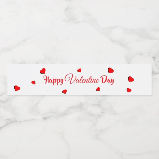 Happy Valentine Day  Waterfles Etiket (Enkel label)