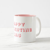 Happy valentine day whit &pink Mug Tweekleurige Koffiemok (Voorkant rechts)