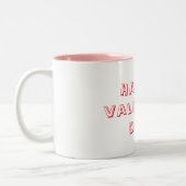 Happy valentine day whit &pink Mug Tweekleurige Koffiemok (Links)