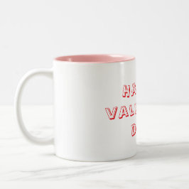 Happy valentine day whit &pink Mug Tweekleurige Koffiemok