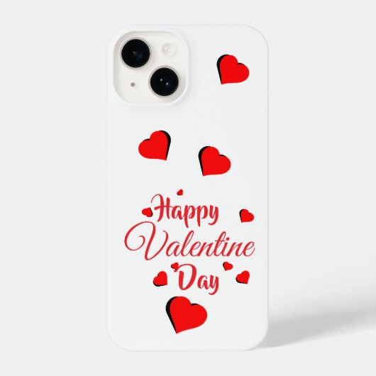 Happy Valentine Day  white iPhone Hoesje (Achterkant)