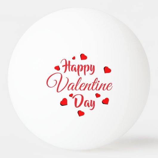 Happy Valentine Day  white Pingpongbal (Voorkant)