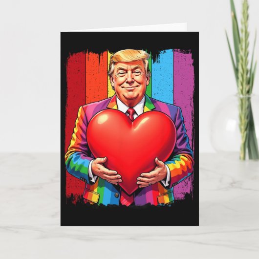 Happy Valentine Days Trump Heart Lgbt  Kaart (Voorkant)