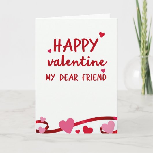 Happy Valentine Dear Friend Card Kaart (Voorkant)
