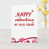 Happy Valentine Dear Friend Card Kaart (Gele Bloem)