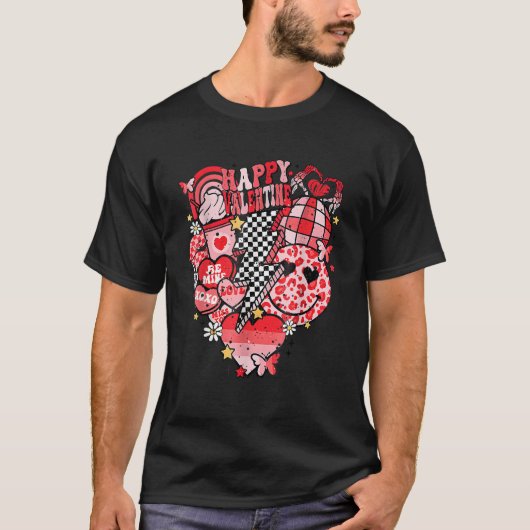 Happy Valentine Disco Ball Valentines Vibes Happy  T-shirt (Voorkant)