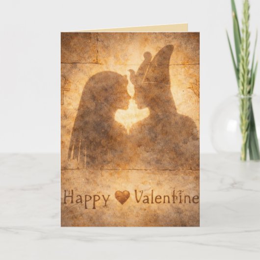 Happy Valentine Egyptian Shadow Art Romantic Kaart (Voorkant)