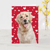 Happy Valentine Golden Retriever Kaart (Gele Bloem)