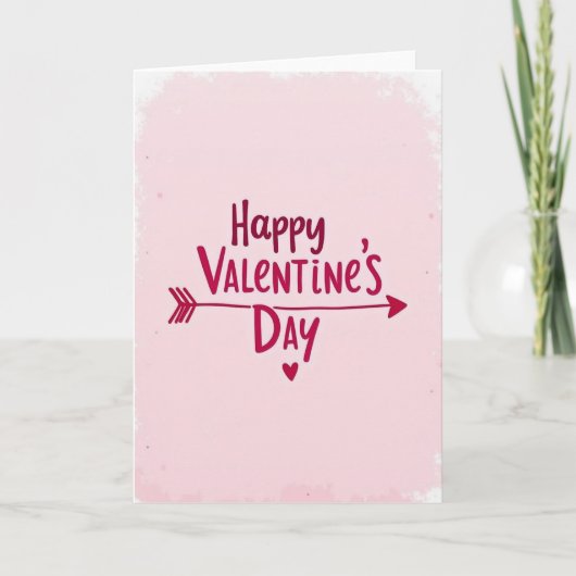 Happy Valentine Heart Arrow Card Kaart (Voorkant)