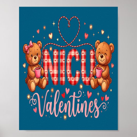 Happy Valentine Nurse Nicu Valentines Day Shirt Nu Poster (Voorkant)