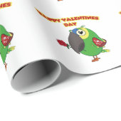 happy valentine parrot cadeaupapier (Rol Hoek)